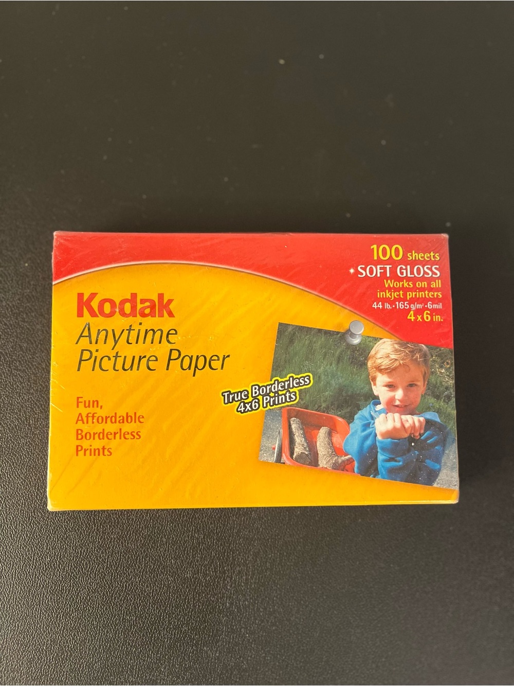 Kodak Anytime Picture Paper for Inkject Printers 4"x6" 100 Sheets Soft Gloss New